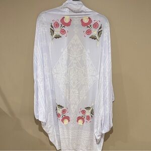 One size embroidered boho kimono